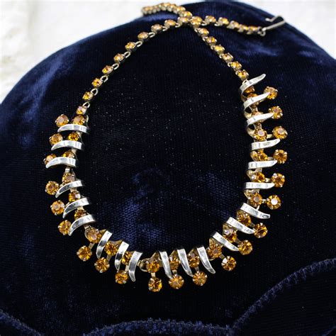 vintage dior necklace japan|christian Dior rhinestone necklaces.